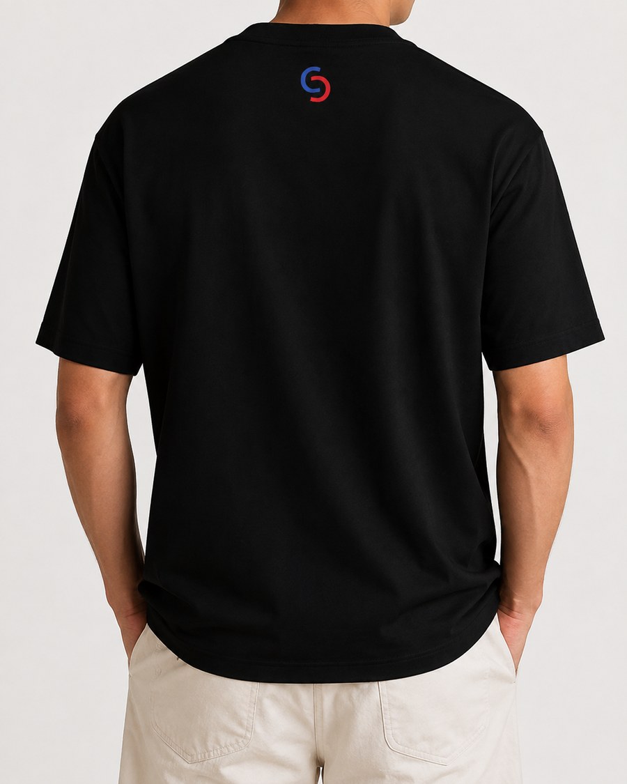Men's Comfort Triblend Tee worn, back